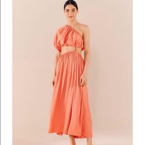 Farm Rio One-Shoulder Cutout anthropologie Maxi Dress